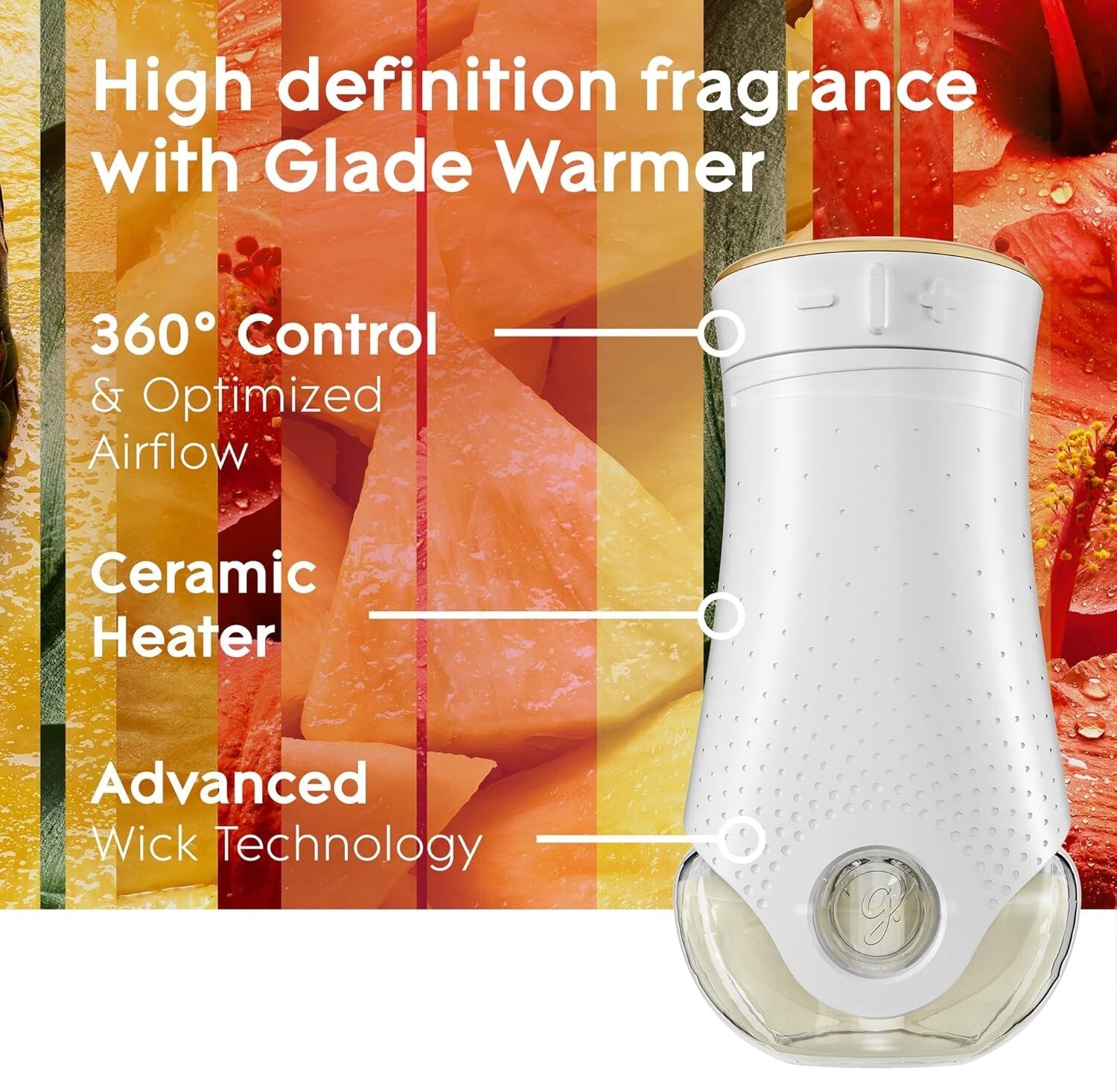 Adjustable Hawaiian Breeze PlugIns Air Freshener - 6 Refill Bottles, 50 Days