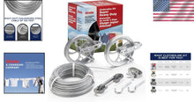 Load image into Gallery viewer, 150 Feet Heavy-Duty PVC Coated Clothesline Kit - Complete with Pulleys and Hooks