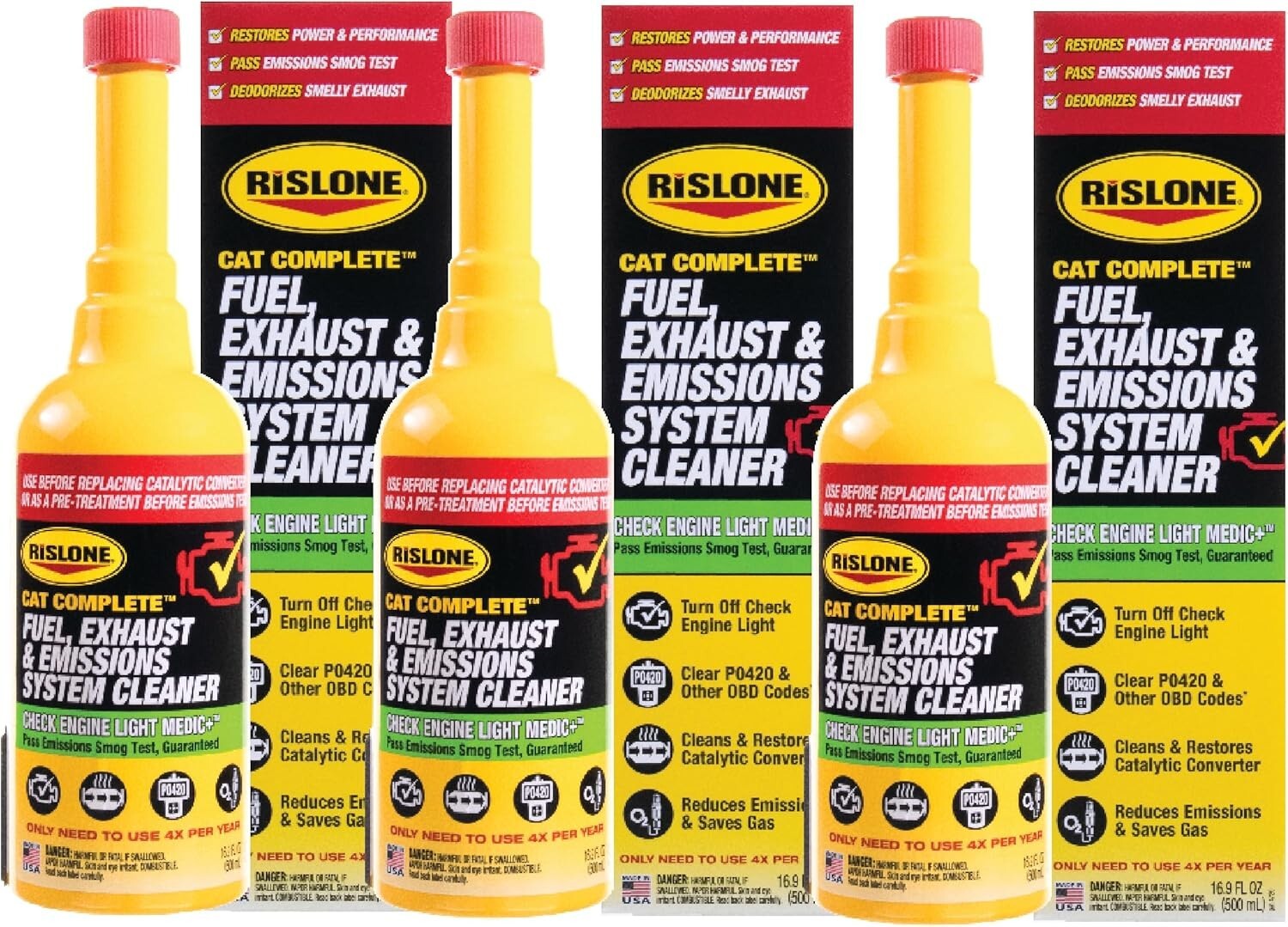 3-Pack CAT Complete Fuel & Emissions Cleaner - Boost Power & Mileage, 16.9 oz