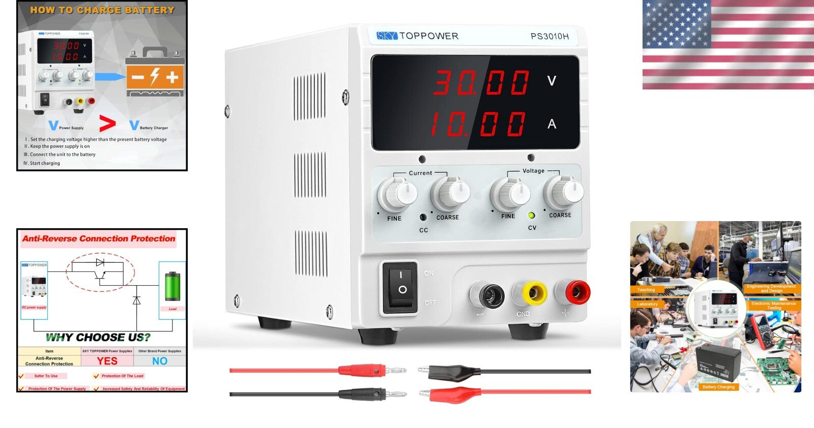 Multi-Function Variable DC Power Supply with 4-Digit Display - Ideal for DIY