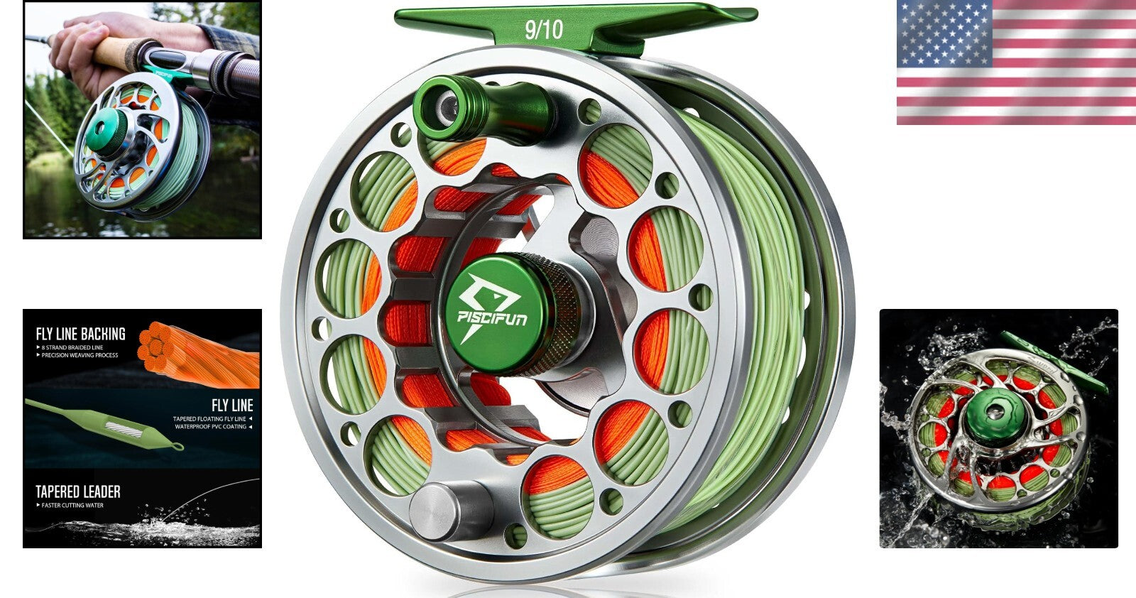 Corrosion-Resistant Fly Fishing Reel - Precision CNC Design, 9/10wt, Black/Gray