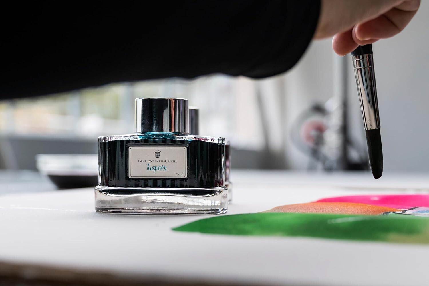 Indelible Cobalt Blue Ink in Elegant 75ml Bottle - Perfect for Creative Work