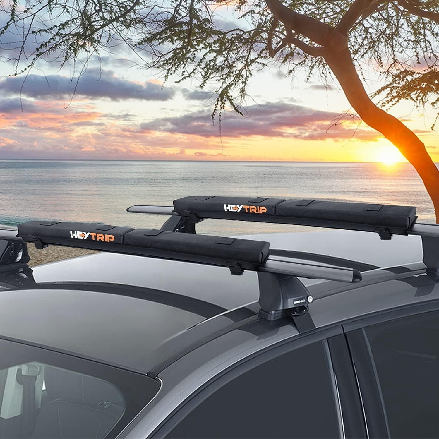 Foldable Roof Rack Pads 30" for Secure Luggage Transport - Includes Storage Bag