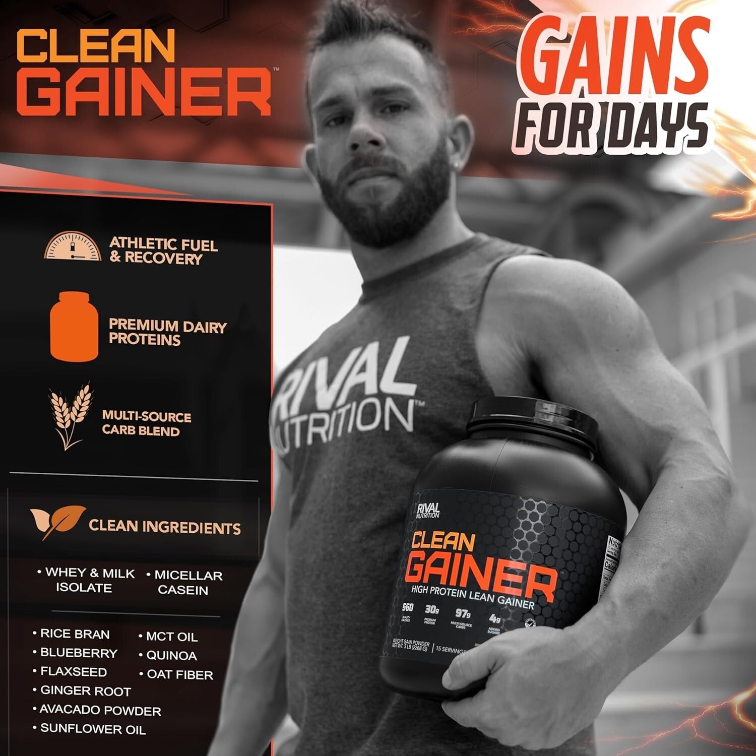 Cookies & Cream Clean Gainer - 5lbs with 30g Protein for Optimal Performance