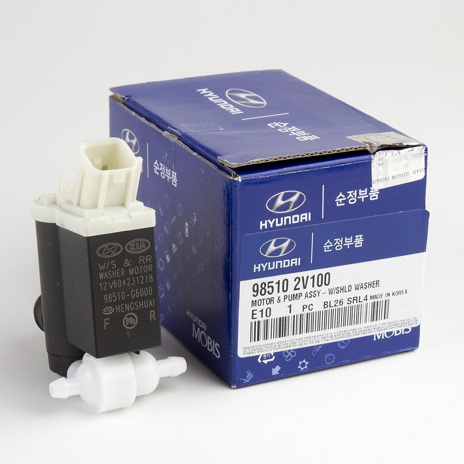 Authentic Windshield Washer Motor and Pump - 2V OEM Assembly, Lightweight Design