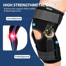 Load image into Gallery viewer, X-Large Adjustable ROM Knee Brace with Locking Dials &amp; Stabilizers for Recovery