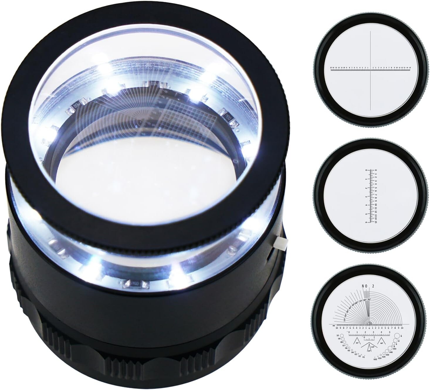 10x Illuminated Jewelers Loupe with LED and Stylish Leather Case for Collectors