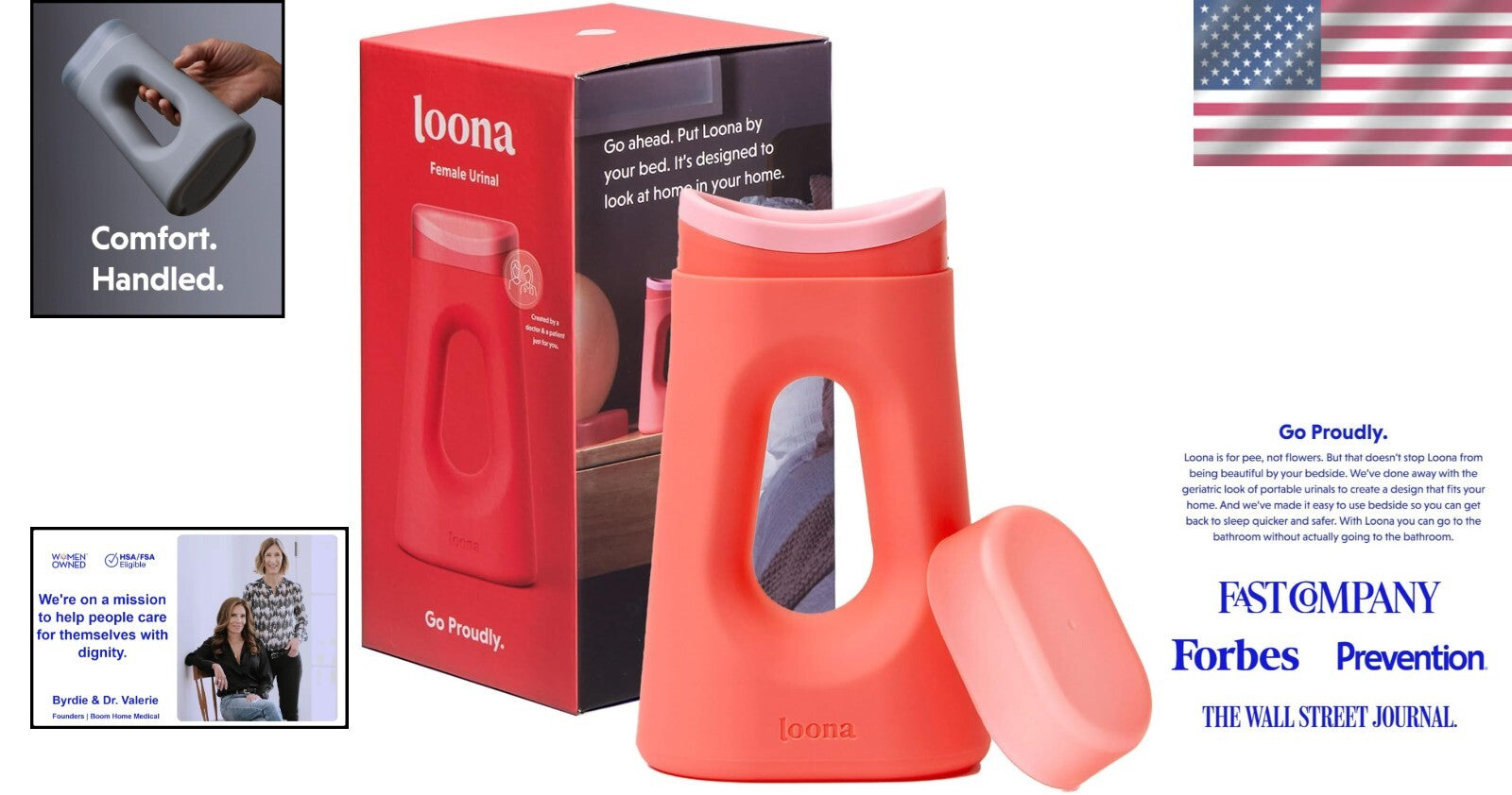Loona Premium Female Urinal - Quiet, Spill-Proof Device for Travel & Outdoor Use