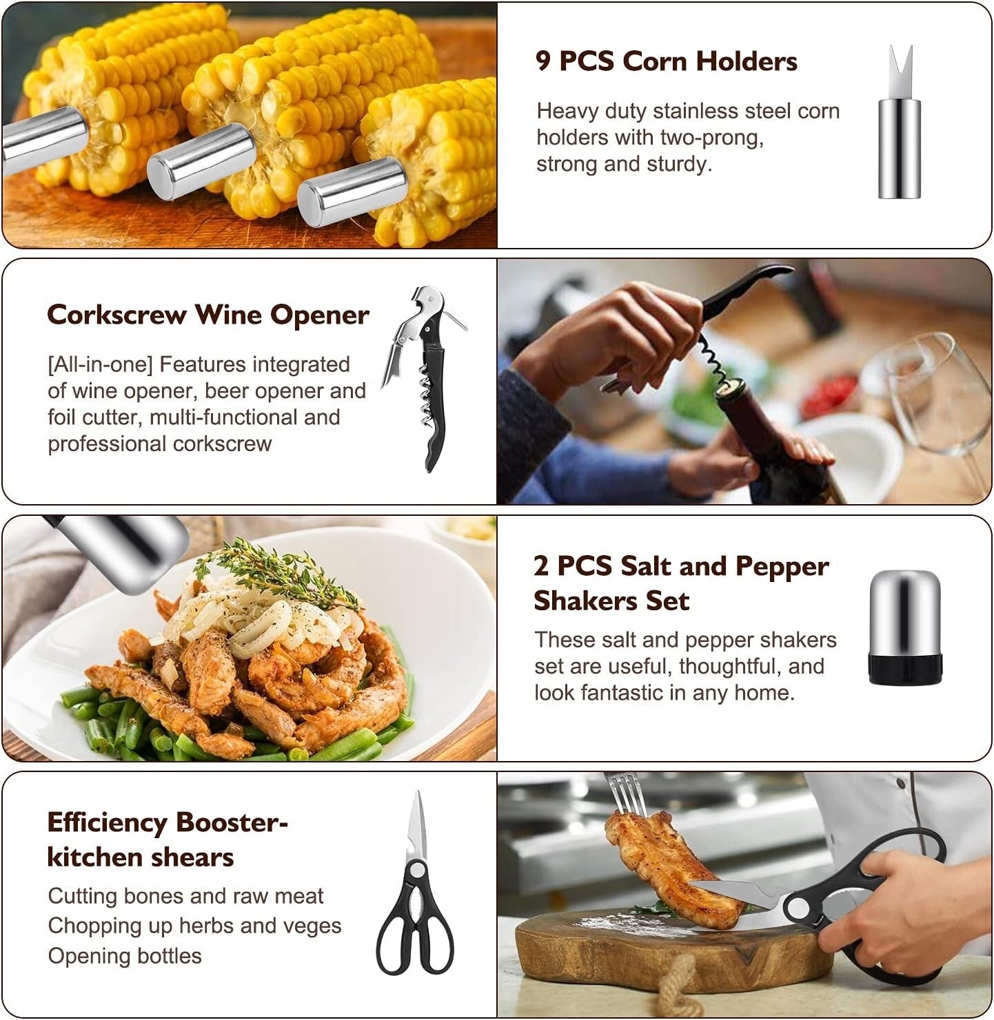 Versatile 34-Piece Outdoor BBQ Kit with Tools & Accessories - Dishwasher Safe