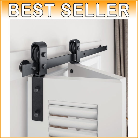 Durable 36-Inch Heavy-Duty Barn Door Hardware Kit - Fits Double 18" Doors