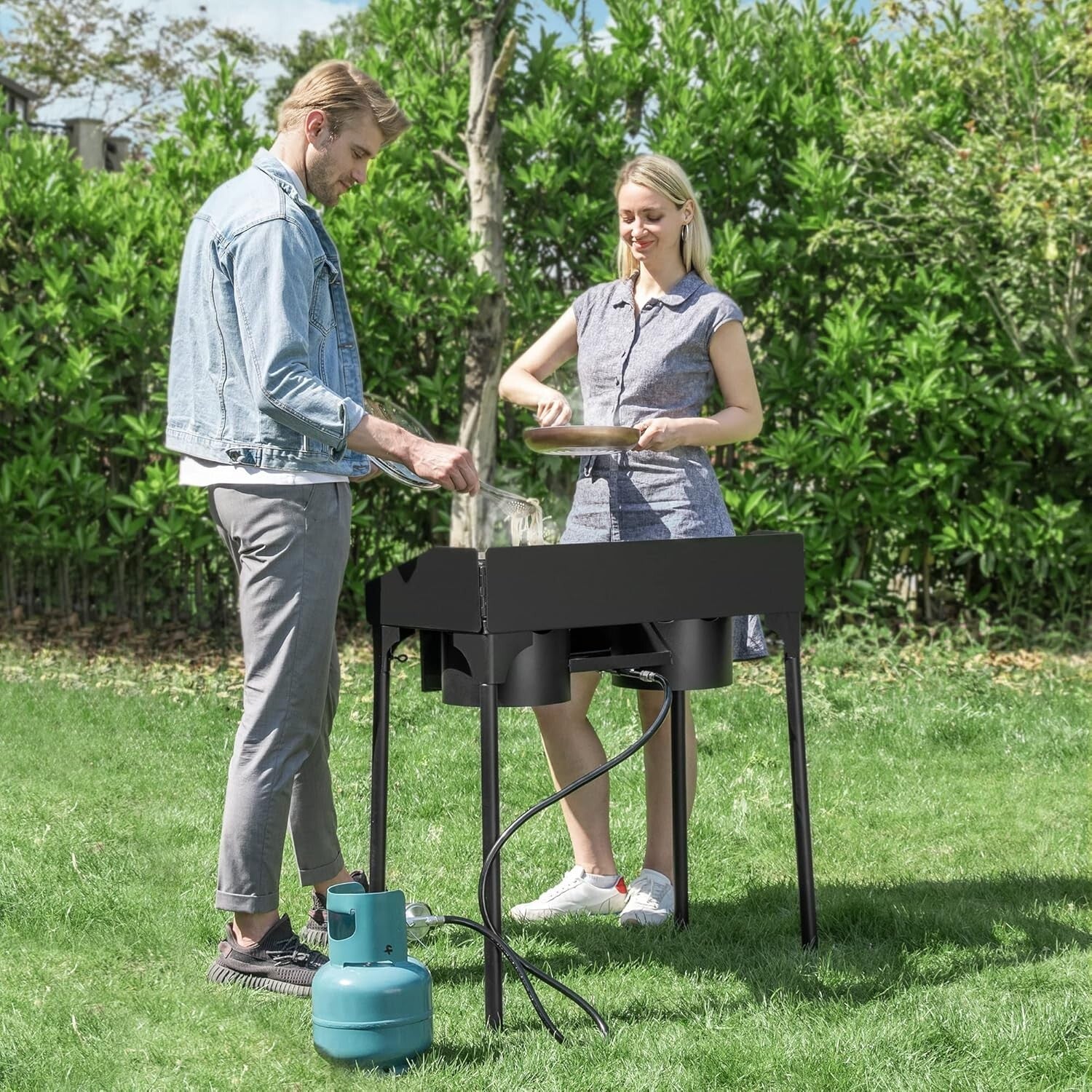 Portable 150,000 BTU Camp Stove with Detachable Legs - Ideal for Outdoor Cooking