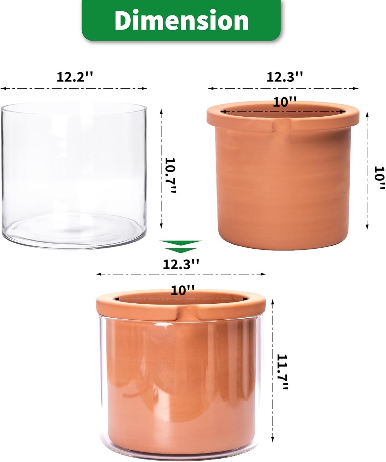 10 Inch Resin White Terracotta Self-Watering Pot - Perfect for Indoor Plants