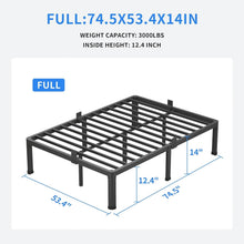 Load image into Gallery viewer, Noise-Free Heavy Duty Steel Bed Frame with Anti-Slip Design for Full Mattresses