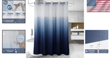 Load image into Gallery viewer, 71" W x 79" L Gradient Blue Shower Curtain - Hotel Quality with Snap-In Liner