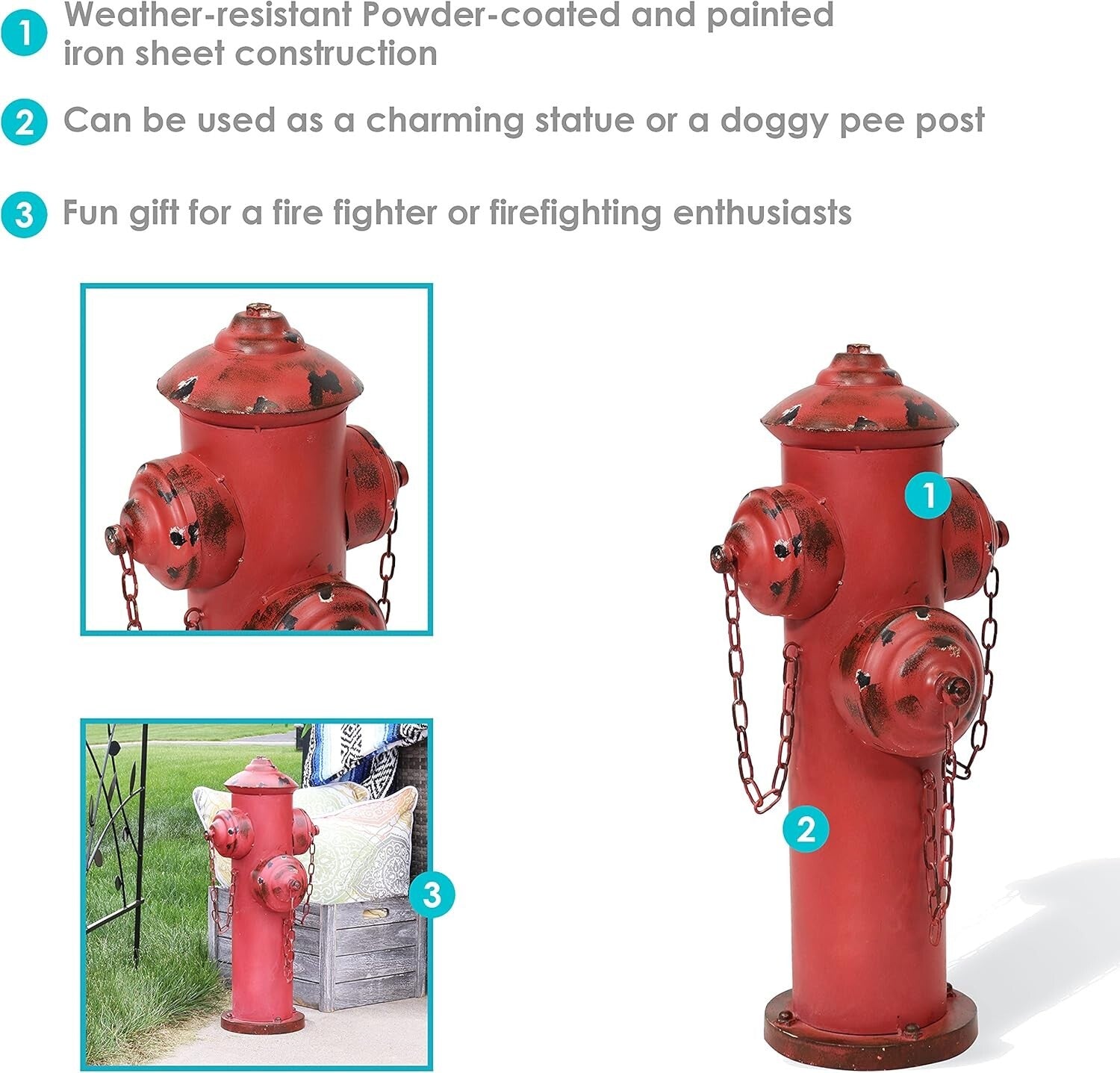 Charming Red Fire Hydrant Dog Pee Post - Outdoor Potty Training Solution