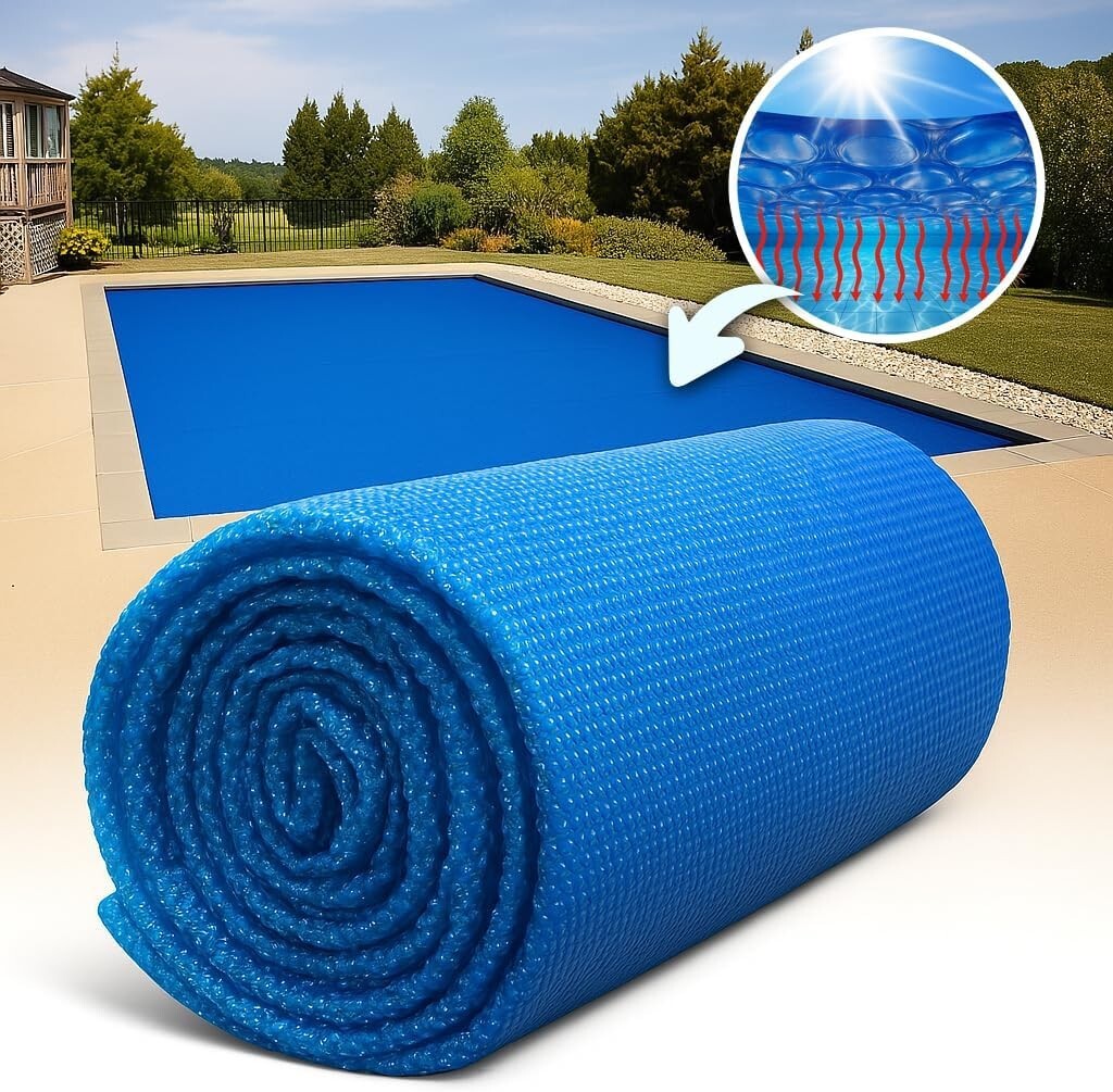 12 Mil Rectangular Solar Pool Cover - Reduces Evaporation & Cuts Cleaning Costs