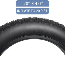 Load image into Gallery viewer, All-Terrain 20x4.0 Inch Fat Bike Tire Set with Exceptional Grip and Traction