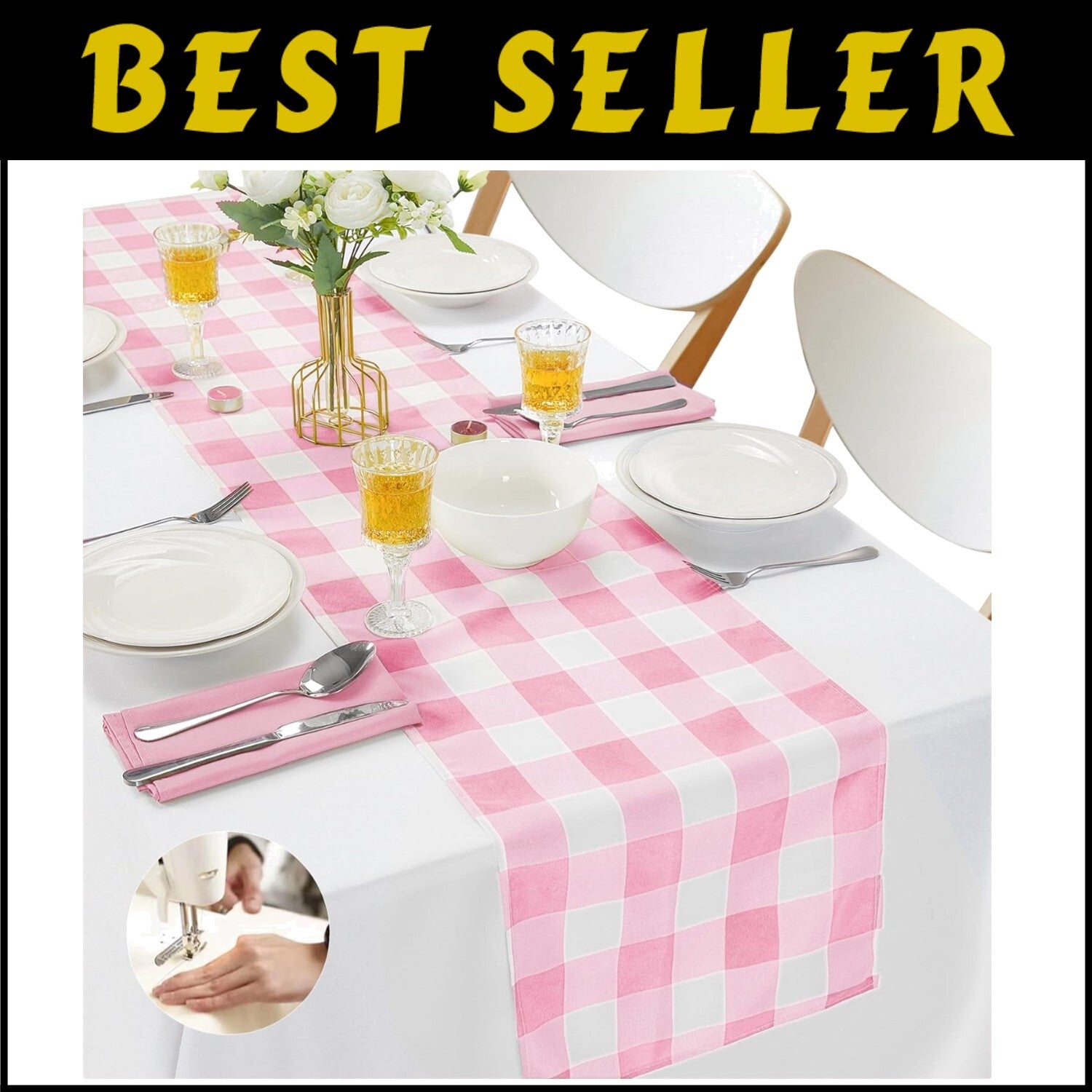 Buffalo Check Table Runners 12-Pack – 14" x 108" Gingham for Weddings & Dining