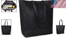 Load image into Gallery viewer, Genuine Vintage Leather Tote - 14.5" Stylish Bag for Women | Ava Collection