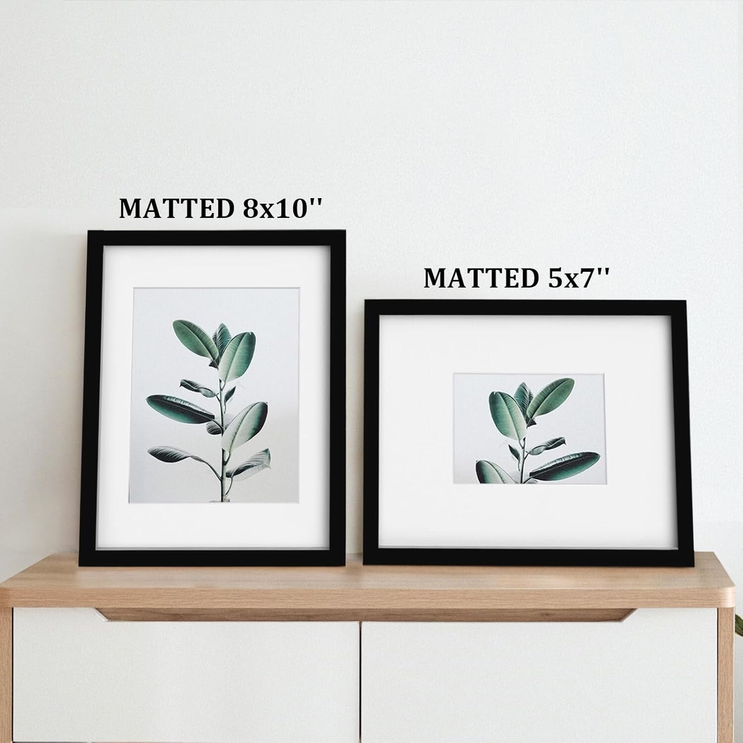 Elegant 11x14 Solid Wood Picture Frames 4PCS with Plexiglass Cover - Black