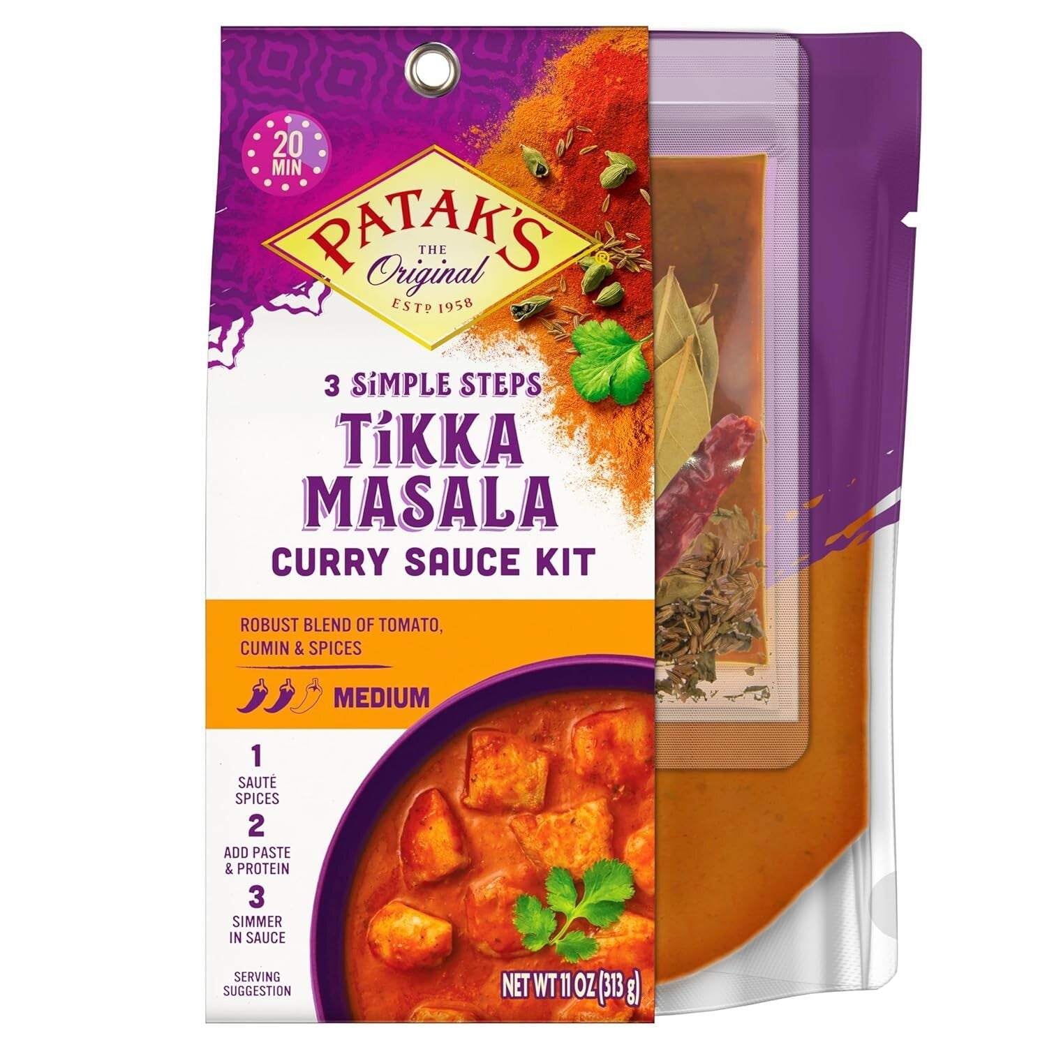 Easy 3-Step Tikka Masala Curry Sauce Kit with Premium Ingredients - 66 oz Total