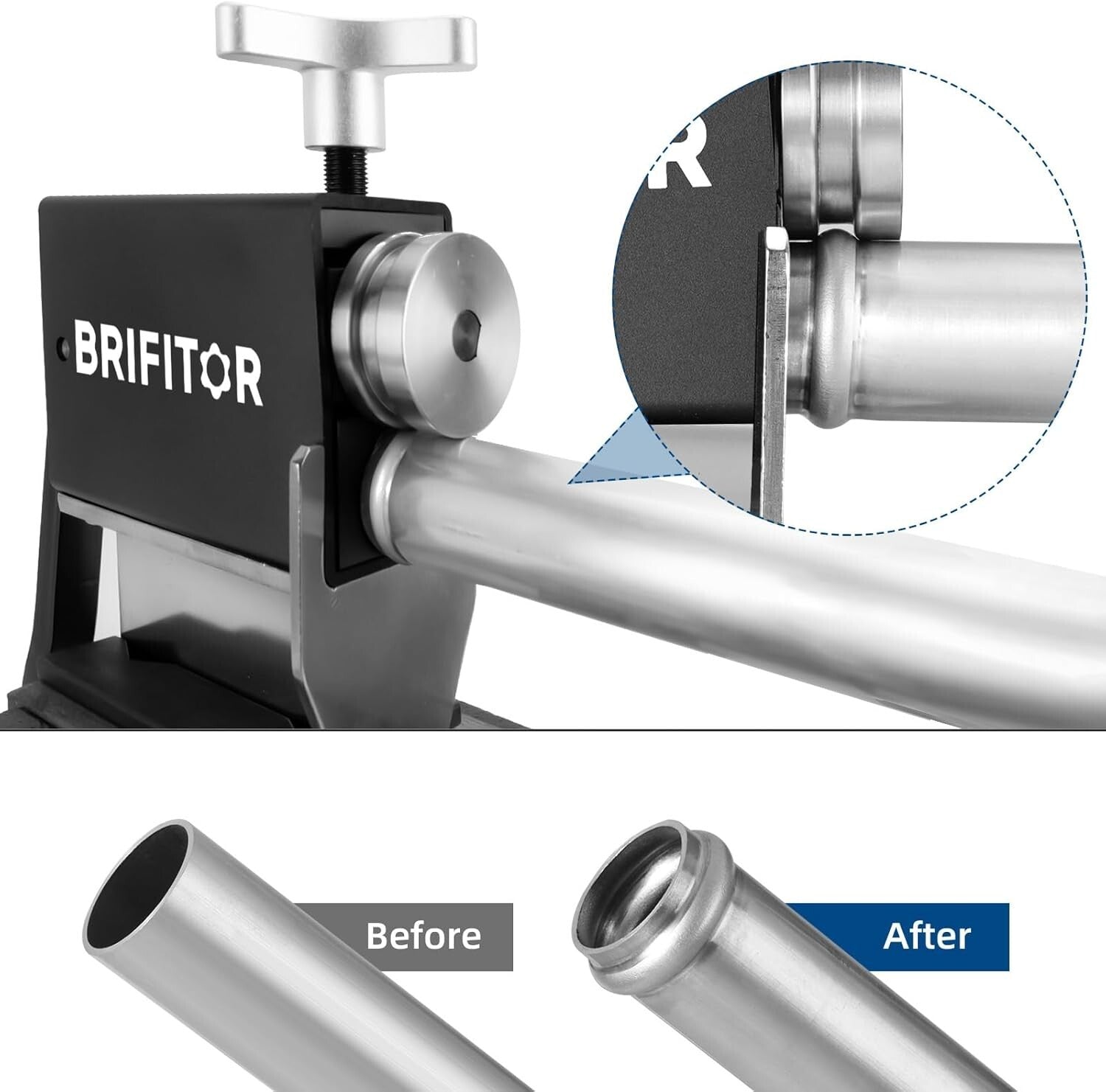 Durable Tubing Bead Roller Tool with Removable Handle - Ideal for Automotive Use