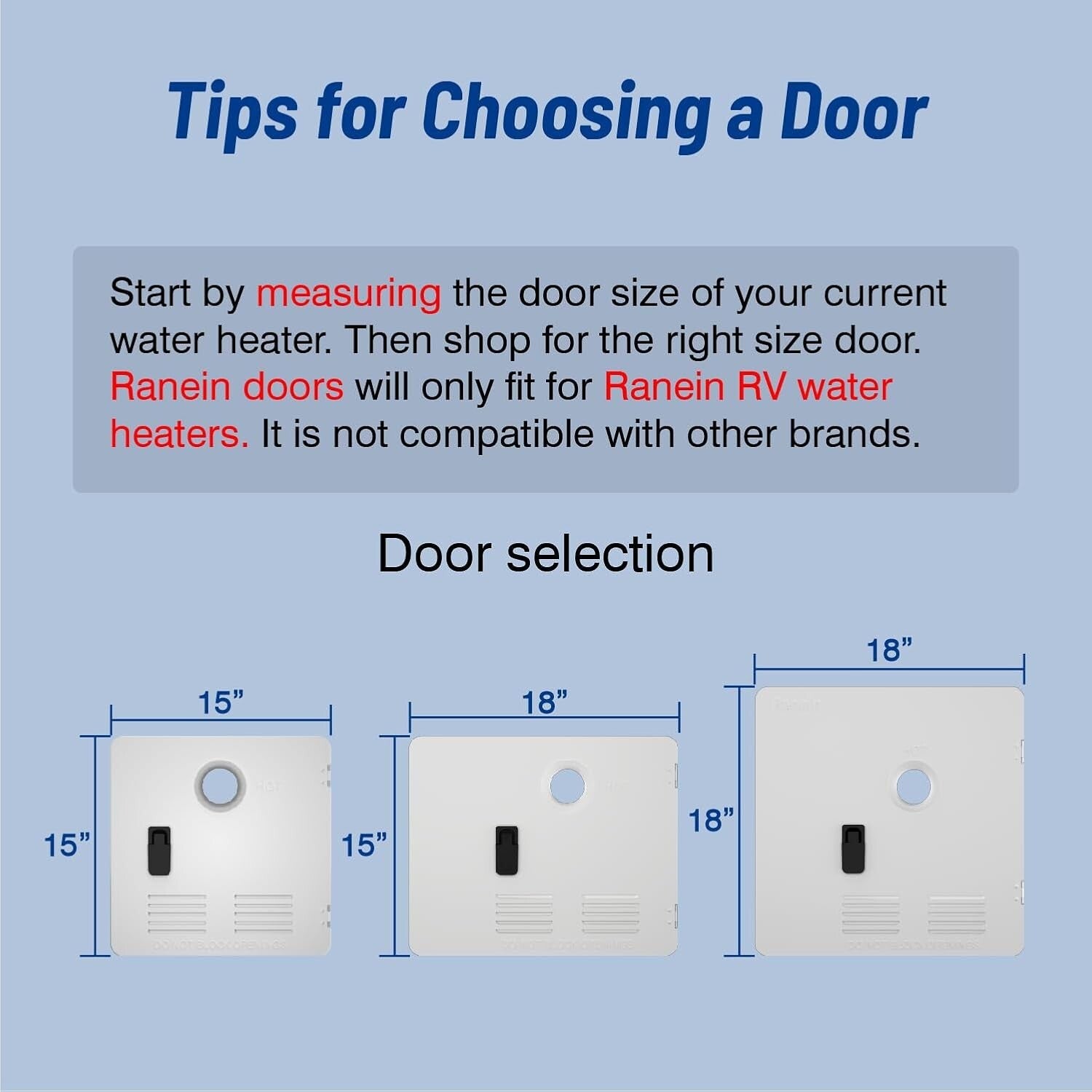 Durable Anti-Bump 15" x 15" RV Water Heater Door - Black Galvanized Steel