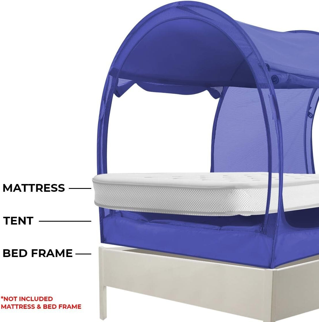 Breathable Mesh Indoor Bed Tent with 4 Doors for Ultimate Privacy - Full Size