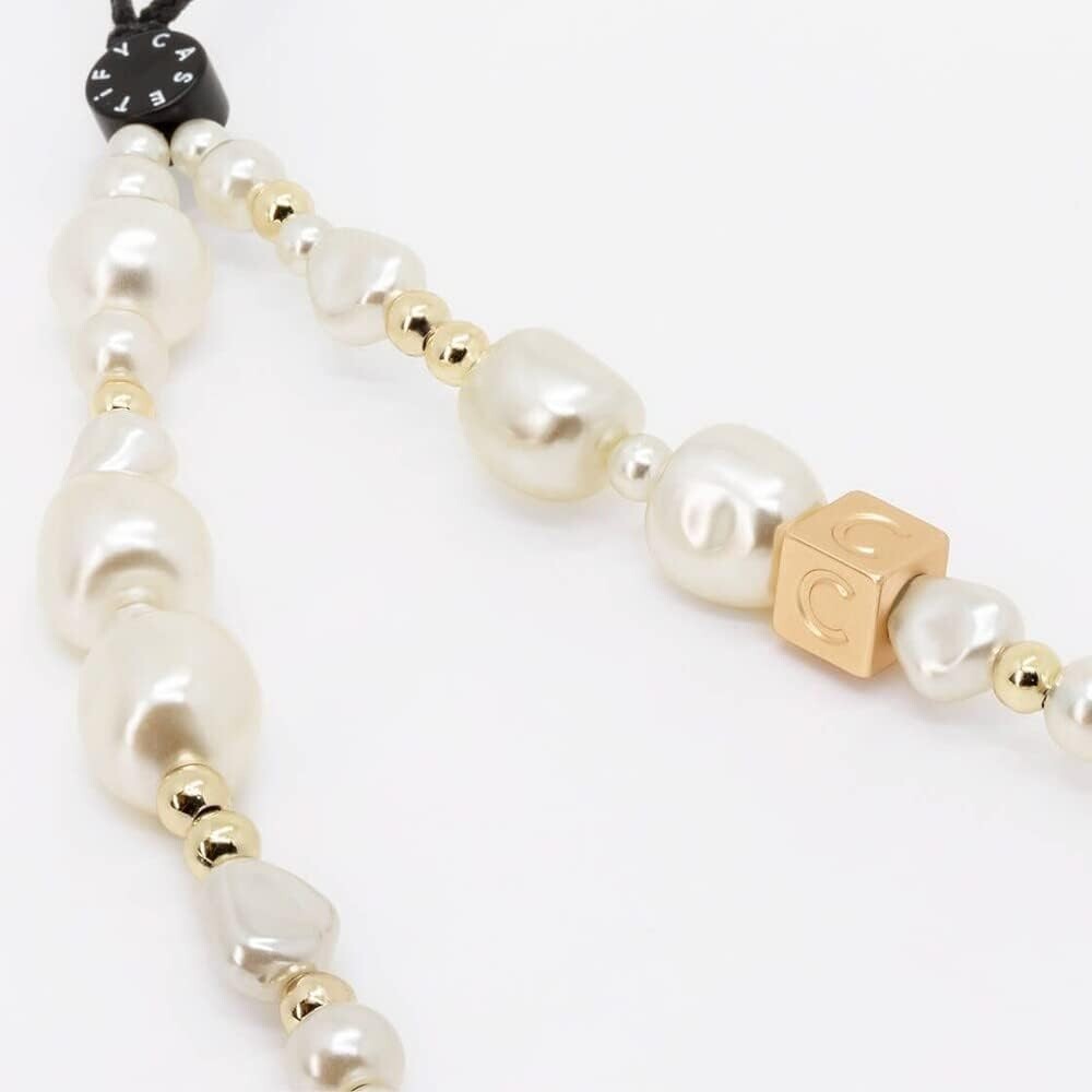 Classic Pearl Hands-Free Phone Wrist Strap - Chic and Convenient Accessory