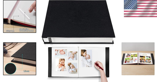 Customizable DIY Scrapbook Photo Album - 13x12.8 with Stickers and Pen Included
