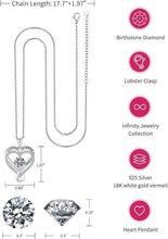 Load image into Gallery viewer, Adjustable Sterling Silver Heart Necklace - I Love You Engraving Gift for Women
