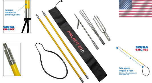 Effortless Spearfishing: 5' Travel Pole with 12" Paralyzer & Easy-Handle Design