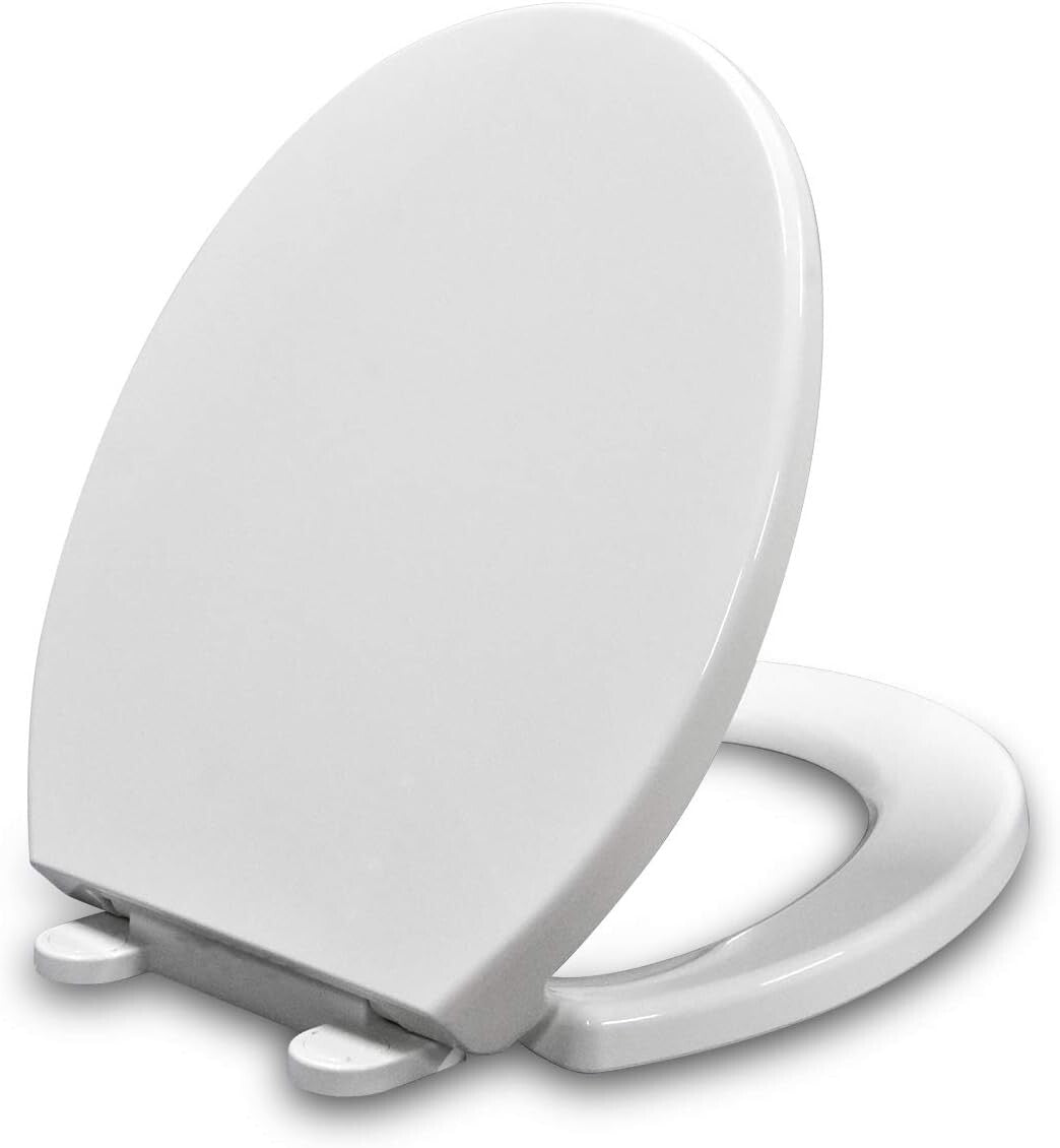 Stylish Quiet-Close Round Toilet Seat - Easy to Install with Eco-Friendly Design