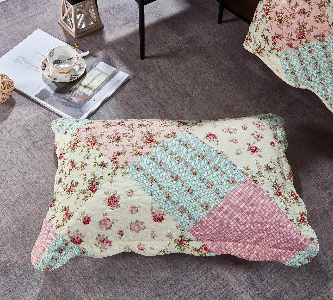 Elegant 3-Piece Rose Quilt Set for All-Season Comfort - Full/Queen Size
