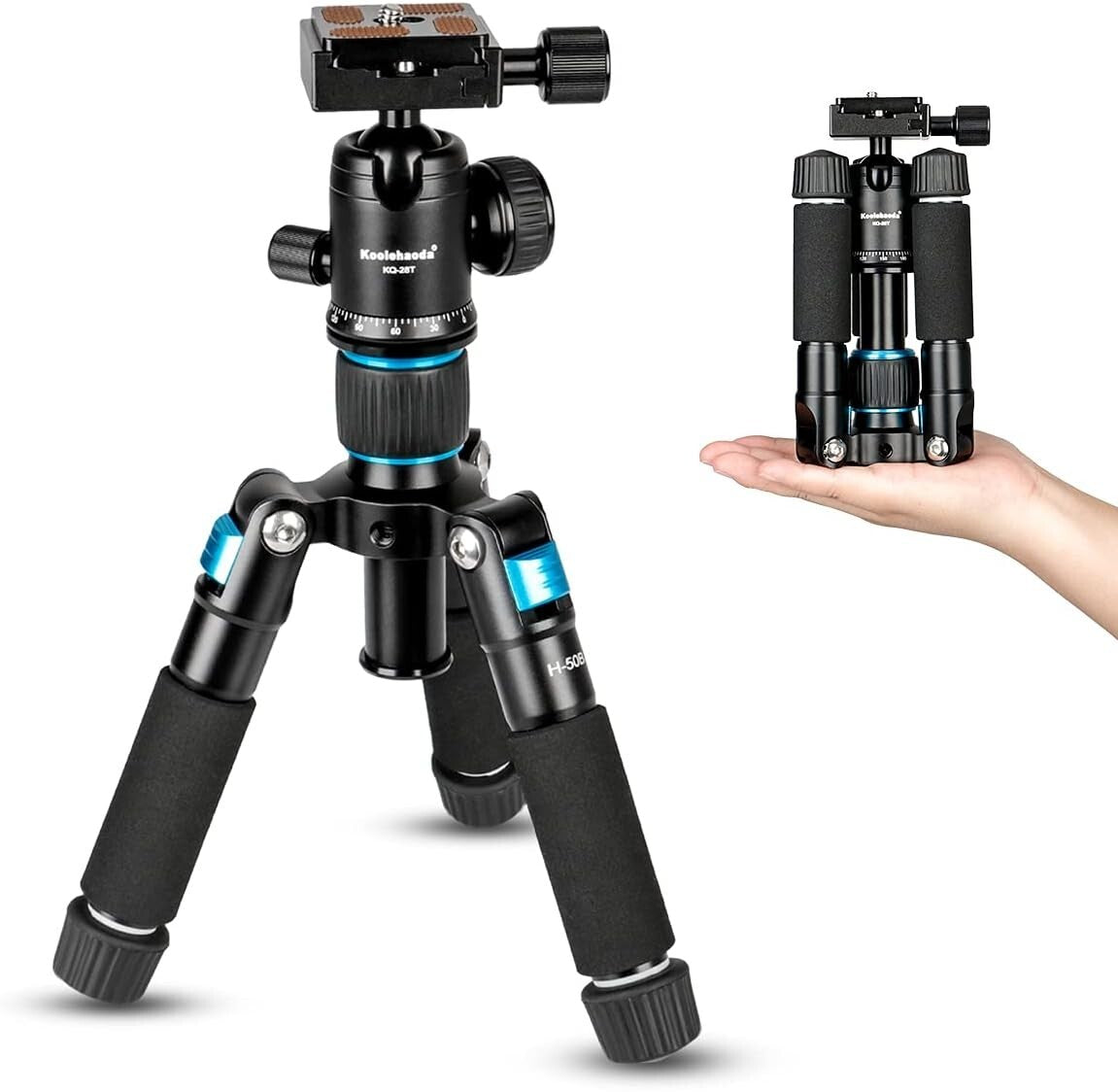 Compact 20"/51cm Mini Tripod with 360° Ball Head & Quick Release for Cameras