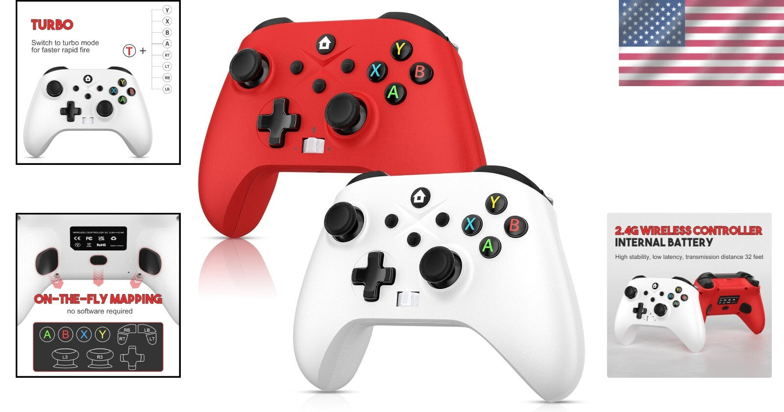 2-Pack Wireless Controllers for Xbox X|S & Windows 10/11 - Dual Vibration