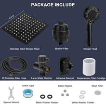 Load image into Gallery viewer, 8-Inch High Pressure Shower Head with Handheld &amp; Replaceable Filter Cartridge