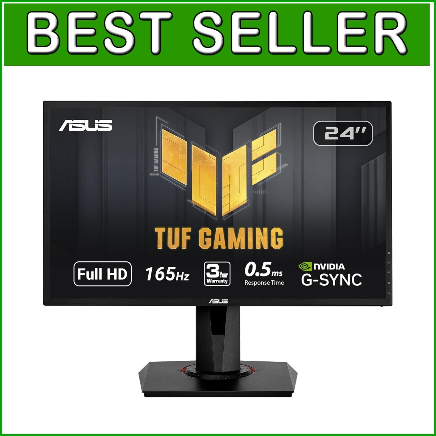 Full HD 24" Gaming Monitor - 165Hz, 0.5ms Response with Advanced Visual Control