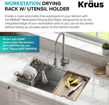 Load image into Gallery viewer, 17" Stainless Steel Over Sink Dish Drying Rack with Removable Utensil Holder