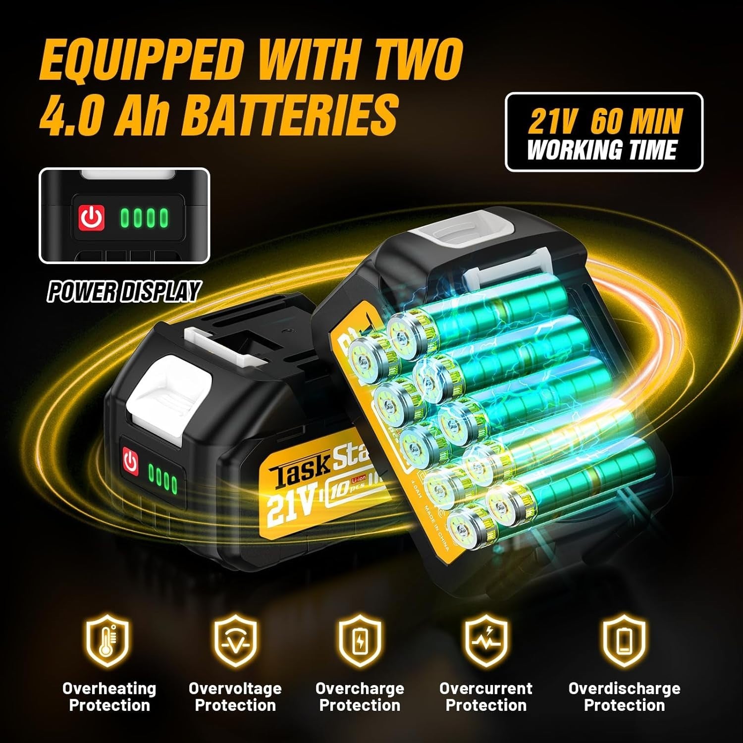 Efficient Cordless Heat Gun with Non-Slip Grip & 6 Nozzles for Every Project