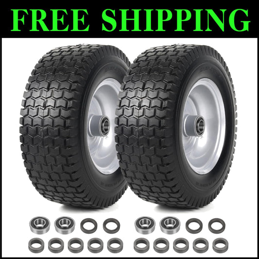 13x5.00-6 Lawn Mower Tires - Reliable Flat-Free Wheel Assemblies for All Terrain