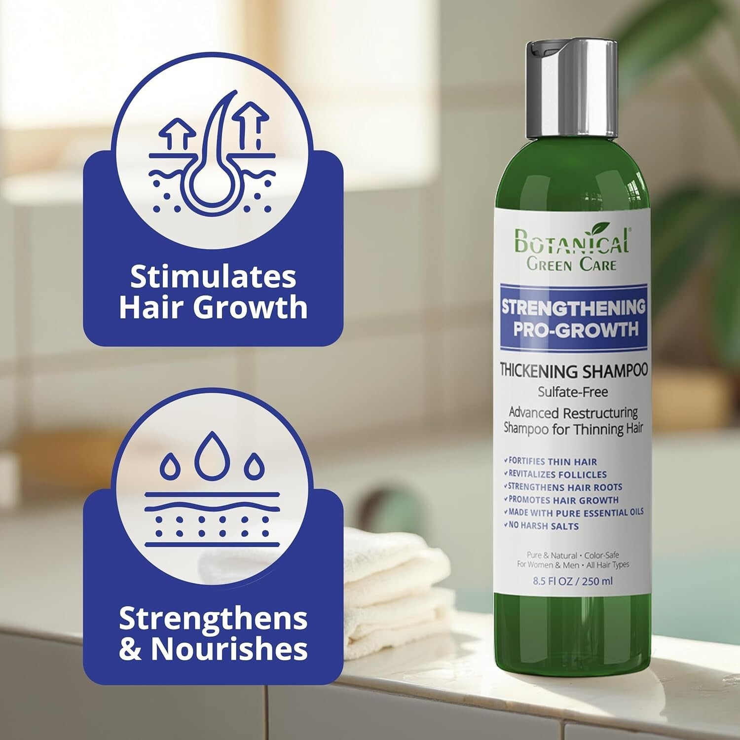 Strengthening DHT Blocker Shampoo for Thinning Hair - Mint & Rosemary Scent