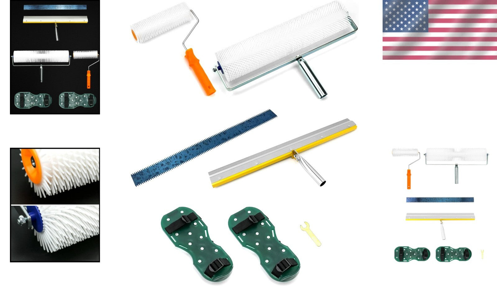 High-Strength Self-Leveling Tool Set: Spikes, Rollers, and Scraper Included