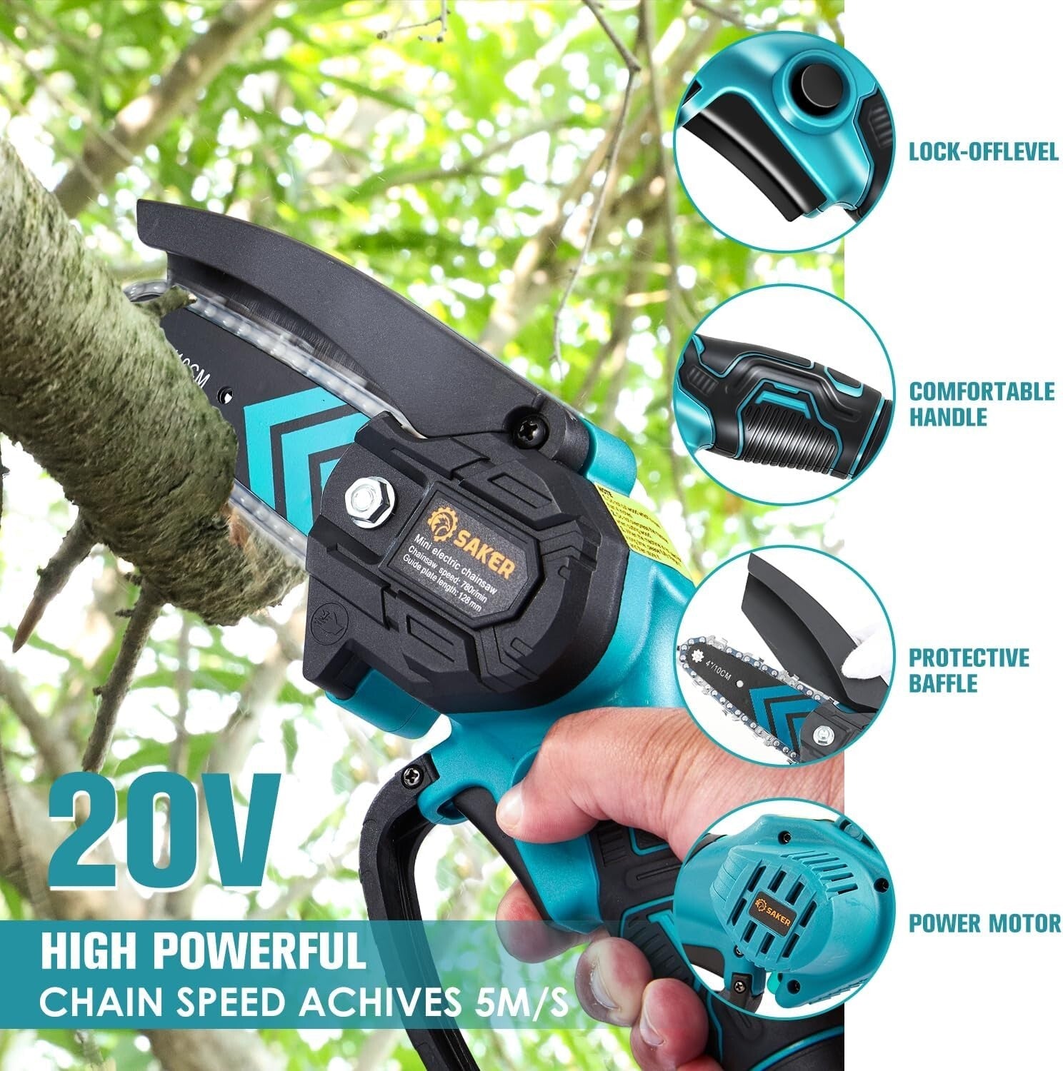 Lightweight Mini Chainsaw - Cordless Electric Pruning Tool for Garden & Home