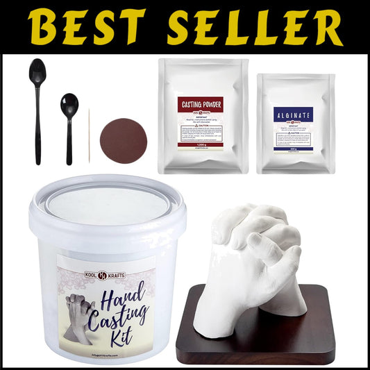 Hand Casting DIY Kit with Elegant Mahogany Base - Ideal for Valentine's & More