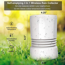 Load image into Gallery viewer, Smart Self-Emptying Rain Gauge with Blue Backlit Display &amp; Indoor Monitoring