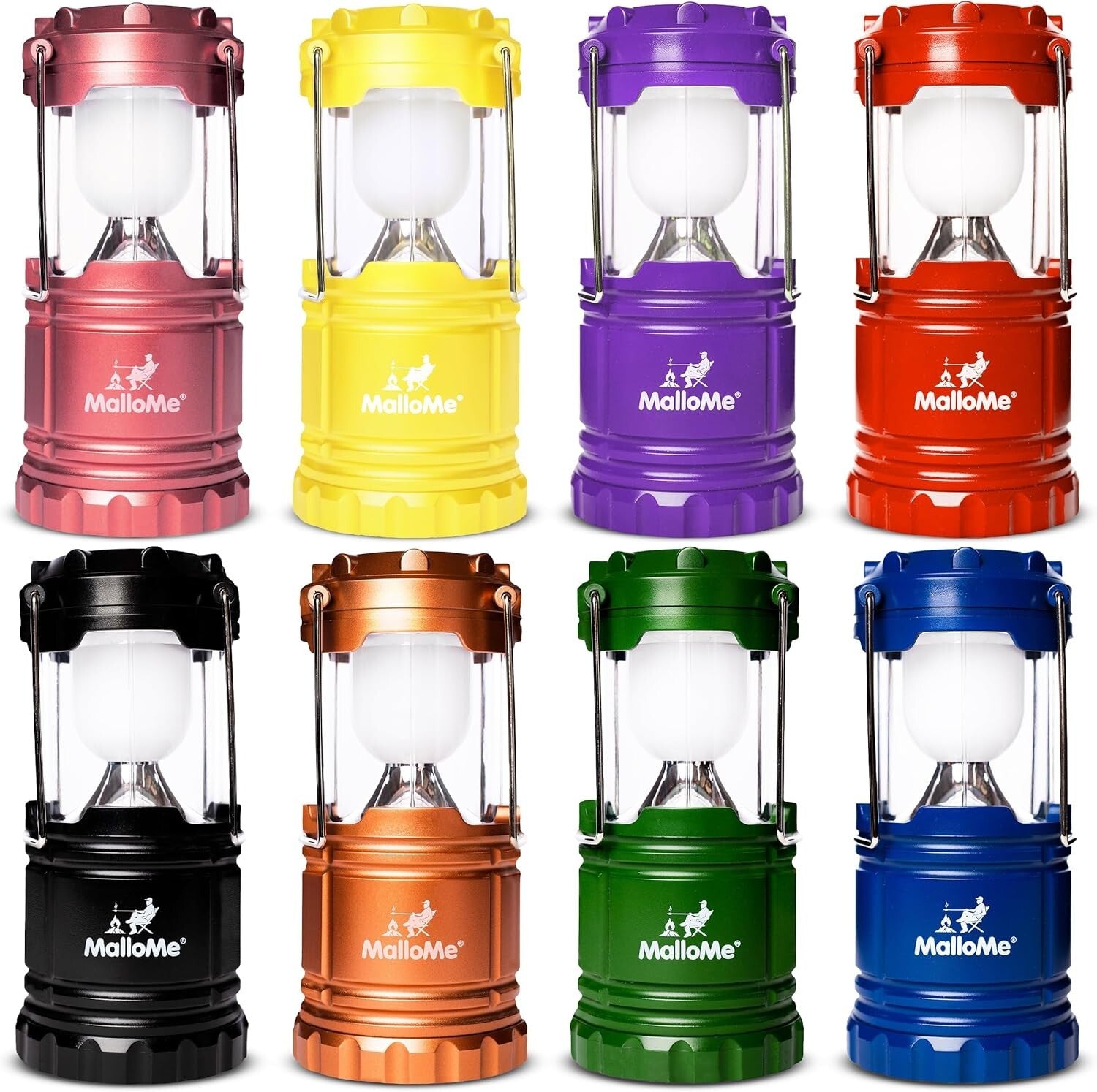 Durable 8-Pack LED Camp Lights - Nature-Inspired Colors for Adventurous Families