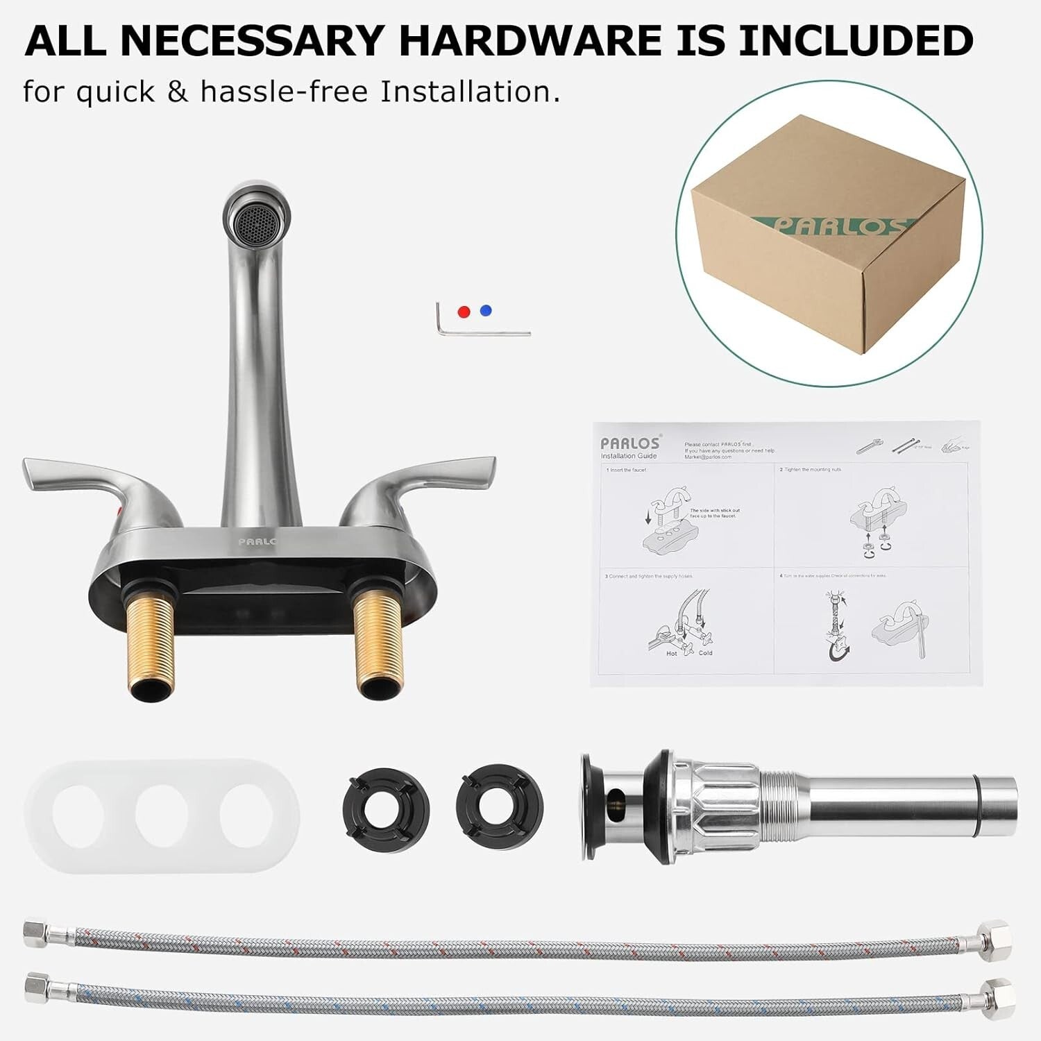 Elegant 2-Handle Bathroom Sink Faucet in Brushed Nickel - Water Efficient Design