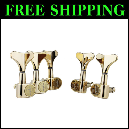 Upgrade Your Bass with 3R + 2L Golden Tuners - 17:1 Gear Ratio Sealed Design
