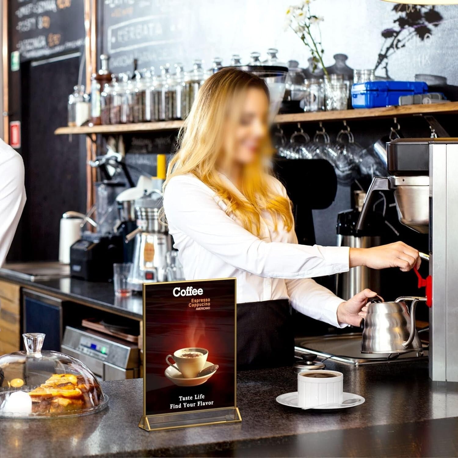 Double-Sided Acrylic Picture Frames with Gold Frames - Perfect for Menu Displays